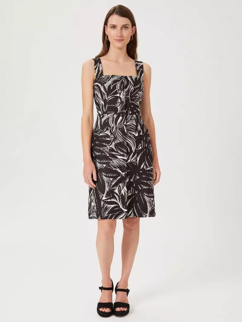 HOBBS LONDON HARLEY LINEN MIDI DRESS